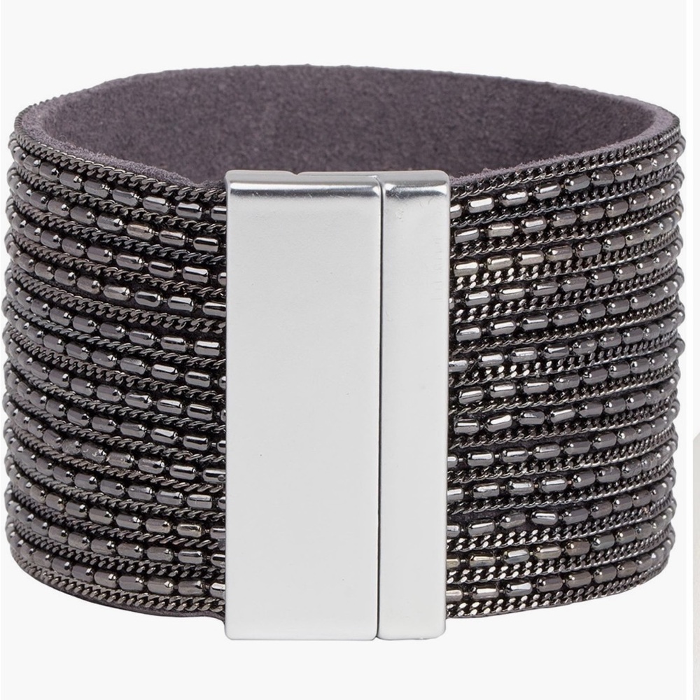NWT Saachi Wide Leather Cuff Bracelet